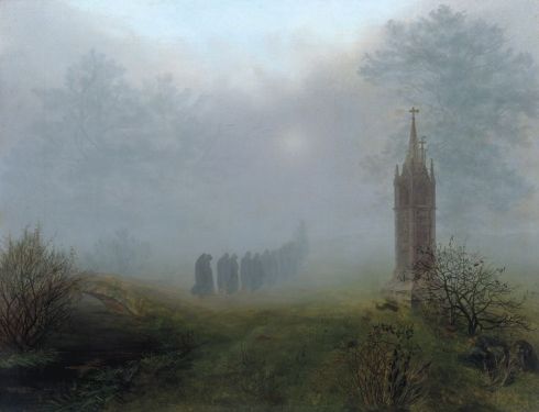 1828. Ernst Ferdinand Oehme (1797–1855), Procession in the Fog