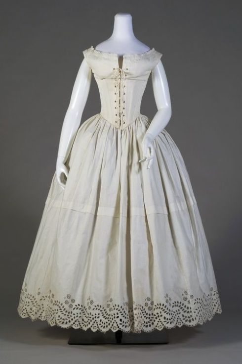 1840s Lingerie Set, Petticoat and Chemise Corset