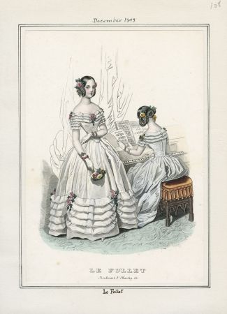 1843. Evening Dresses, Le Follet, December