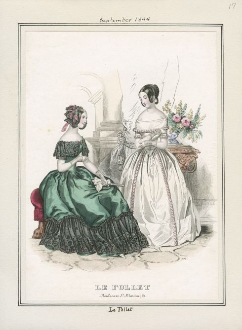 1844. Evening Dresses, Le Follet, September
