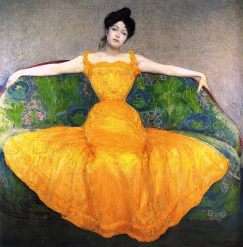 1899. Max Kurzweil, Dame im gelben Kleid